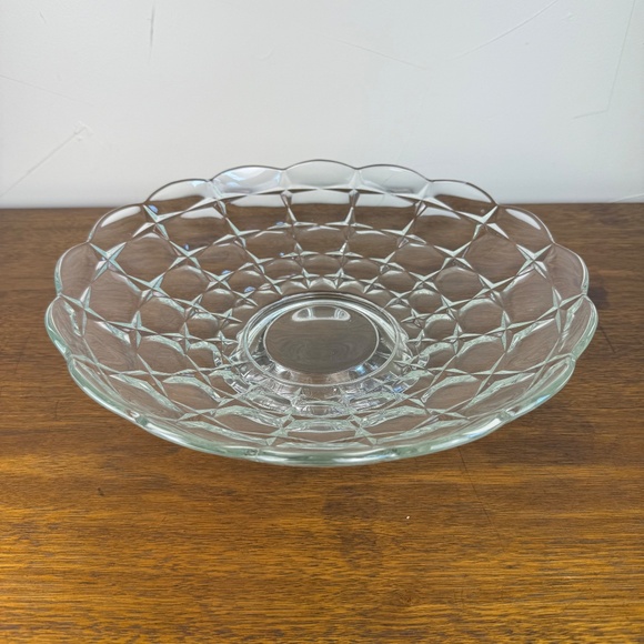 Vintage Indiana Glass "Constellation" Footed Bowl | 12.25" Clear Pressed Glass - Picture 7 of 15